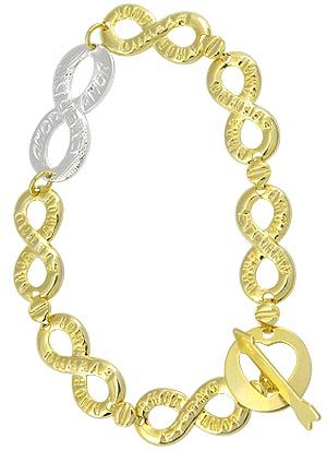 Pulseira folheada a ouro escritos AMOR ETERNO AMOR
